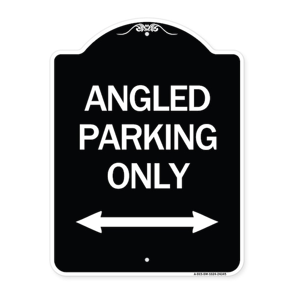 Angle Parking W/ Bidirectional Arrow Heavy-Gauge Aluminum Sign, 24" x 18", BW-1824-24345